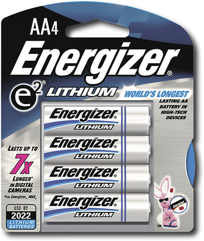 Battery, AA Lithium Energizer e² (4-Pack)