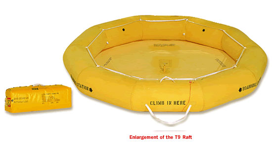 Life Raft (T9), Classic Raft, Single Tube, FAA Type II, 9-Man – Life ...